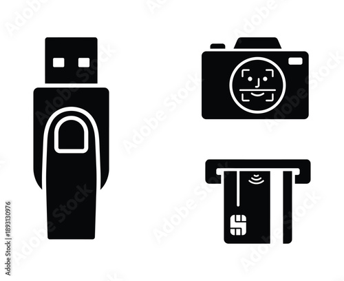 Usb flash drive vector icon for memory data portable information storage backup and computer transfer