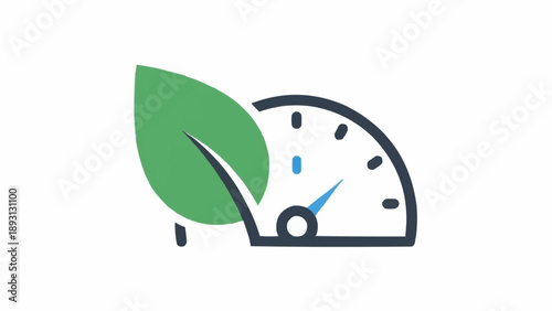 Eco friendly speedometer with leaf.