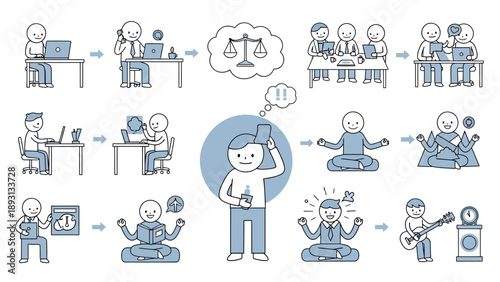 Man contemplating life choices and work-life balance.