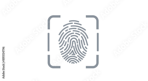 Fingerprint Scan Icon for Biometric Identification and Security