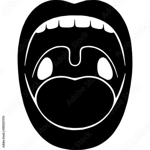 Normal Tonsils Healthy Throat Black Silhouette Icon