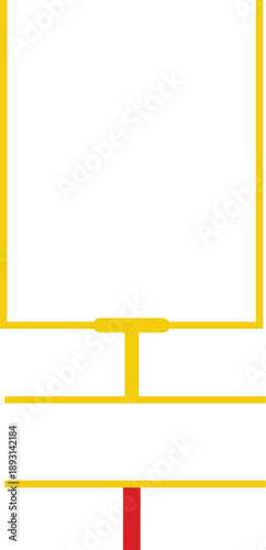 Yellow American Football Goal Post Vector Illustration for Sports, Stadium, and Game Day Design