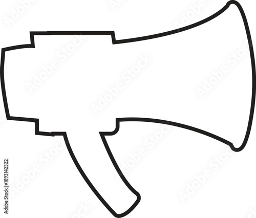 Simple Megaphone Bullhorn Outline Vector Illustration for Communication, Announcement, and Protest Concepts