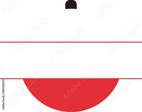 Classic Red and White Fishing Bobber Float Vector Illustration for Angling, Fishing Tackle, and Sports Design