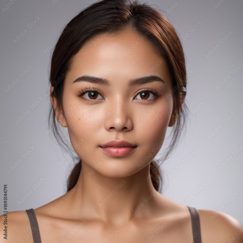 Fototapeta premium woman, beauty, face, skin, model, eyes, clean, care, skincare, fashion, hair