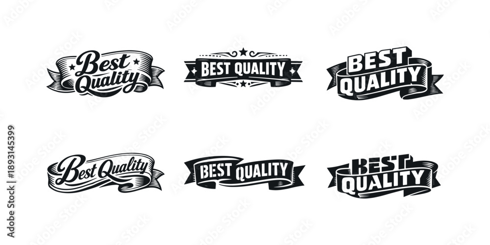 Fototapeta premium Vintage Typography Banners. Vintage ribbon typography banners. Set lettering. harmonious lettering variations of the same emblematic concept, each with