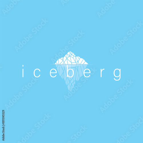 Abstract iceberg mountain logo inspired by arctic beauty