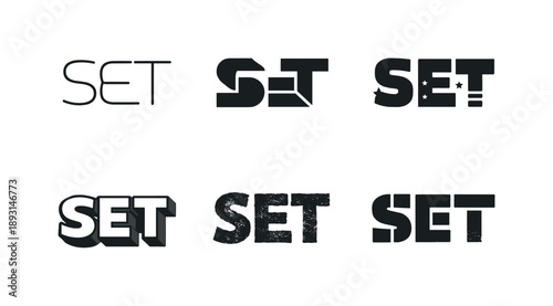 Harmonious Lettering Showcase. Bold minimal lettering. Set lettering. harmonious lettering variations of the same emblematic concept, each with different