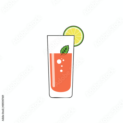 Refreshing Citrus Drink Illustration