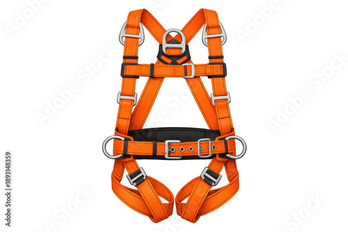 Orange safety harness for fall protection and construction work