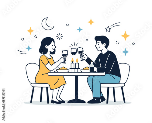 Cozy Candlelit Dinner. Candlelit dinners and cozy moments. Sharing a quiet meal by candlelight at a small table, warm and intimate evening atmosphere. Soft