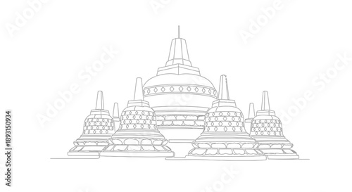 Borobudur Temple Monument Stupa Buddhist Architecture.