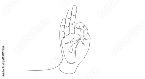 Hand with fingers in prayer gesture.