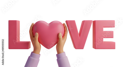 Happy valentine day isolated love concept on transparent background