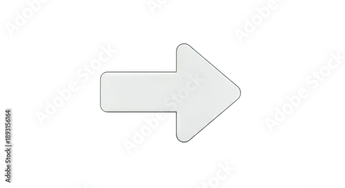 Obraz Minimalist gray arrow pointing right on a white background
