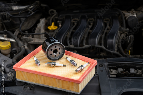 New filters for car and spark plugs