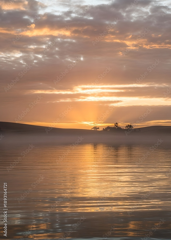 Obraz premium sunset over the river