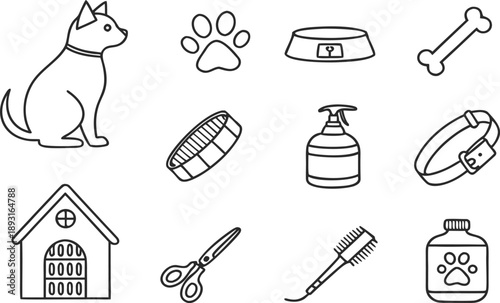 Hand drawn collection of farm animals and pets in a cartoon vector set featuring an icon pattern and sketch illustration art style