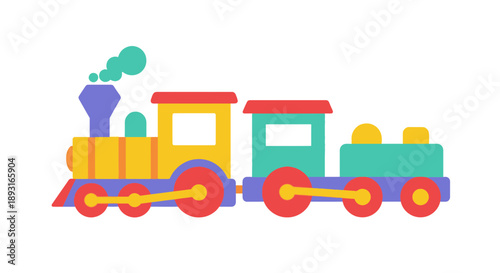 Colorful Toy Train Vector Illustration