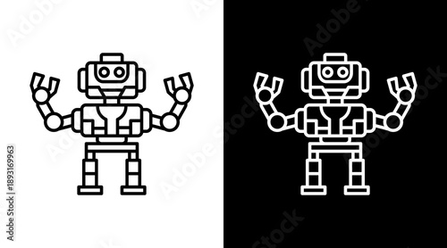 Robot  White Icon Set Design