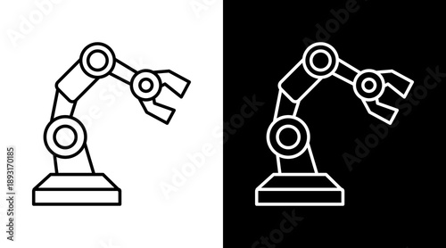 Robotics  White Icon Set Design