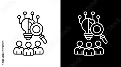 Collaborative Research White Icon Set Design