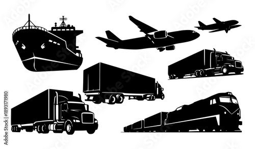 Antique grandfather clock silhouette vector set classic timepieces