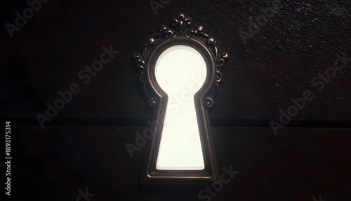 Wallpaper Mural Keyhole in a dark room, with light spilling out, symbolizing storytelling and imagination in a vintage-inspired collage Torontodigital.ca