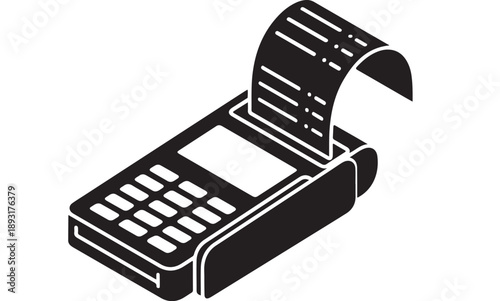 Point of Sale Terminal with Receipt Icon.