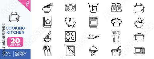 Cooking Kitchen Utensil Icons.