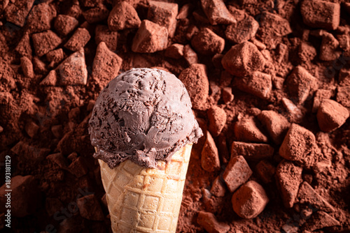 Tasty chocolate ice cream m...