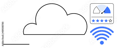 Cloud computing concept. Cloud symbol cloud storage and computing services. Cloud computing supports connectivity, performance efficiency, and data exchange. For tech, business, IT solutions, web