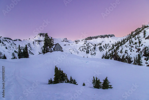 snow covered mountains