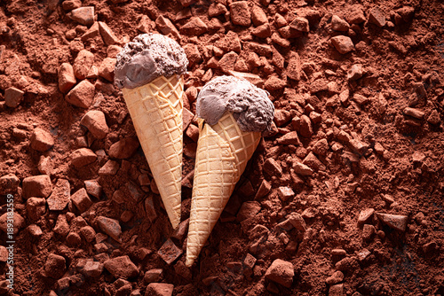 Tasty chocolate ice cream o...