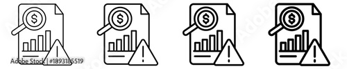 Financial Risk Analysis  Icon Set Different Style Collection