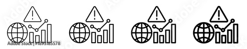 Economic Risk Assessment  Icon Set Different Style Collection