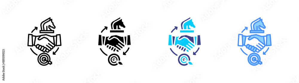 Obraz premium Alliance icon set multiple style collection