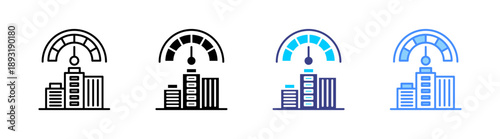 Kpi icon set multiple style collection