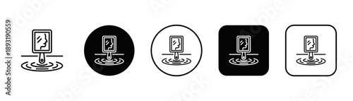 Reflection Icon White And Black Background Style