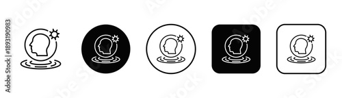 Realization Icon White And Black Background Style