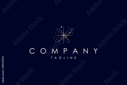 Vector golden logo on which an abstract image of Born Star