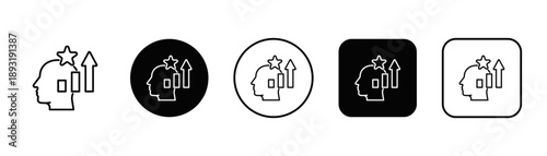Self-Growth Icon White And Black Background Style
