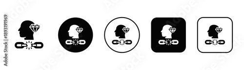 Consciousness Icon White And Black Background Style