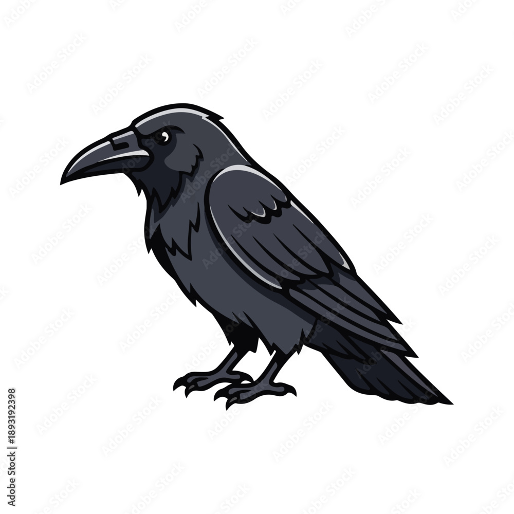 Fototapeta premium Black Raven Crow Mascot Logo Vector Illustration