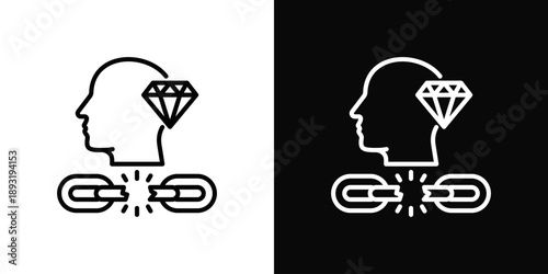 Consciousness Icon White And Black Background Style