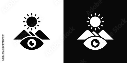 Perspective Icon White And Black Background Style