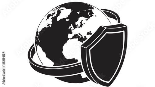 Global internet security and data protection concept.