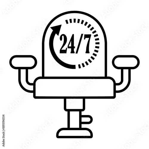 workaholic Line Icon