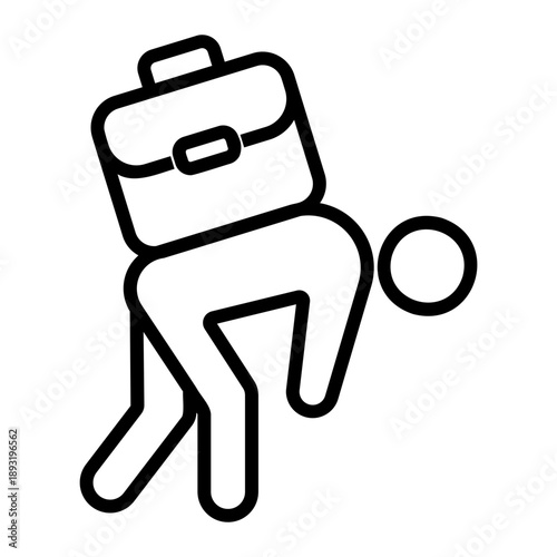 workaholic Line Icon