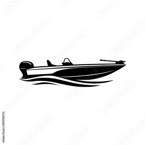 Boat Vector Logo Illustration Black and White
